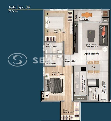 Apartamento, 2 quartos, 80 m² - Foto 34