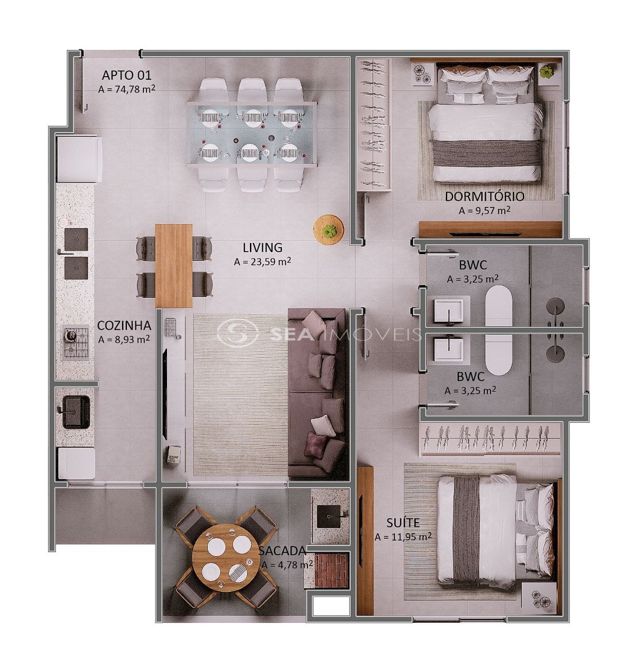 Apartamento, 2 quartos, 74 m² - Foto 20