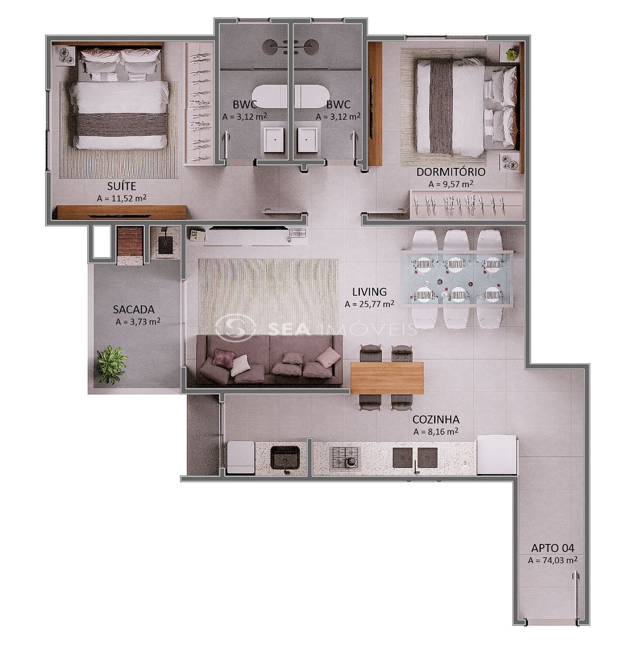 Apartamento, 2 quartos, 74 m² - Foto 23