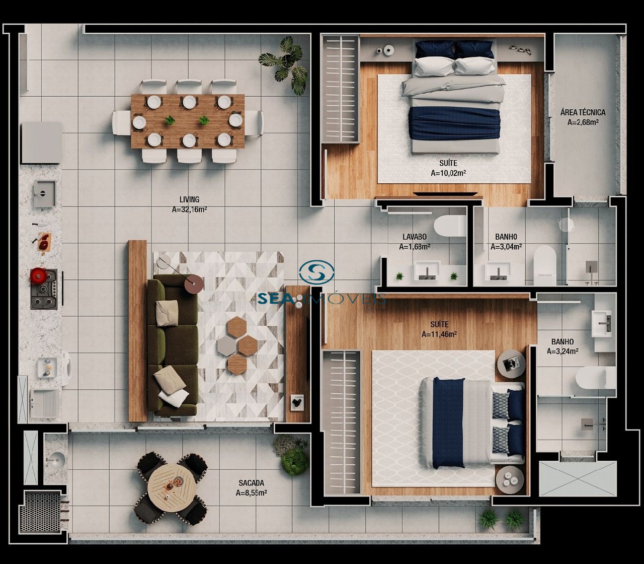 Apartamento, 3 quartos, 106 m² - Foto 3