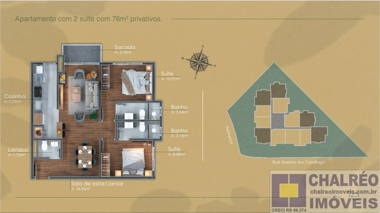 Apartamento residencial em gramado - rs, candiago
