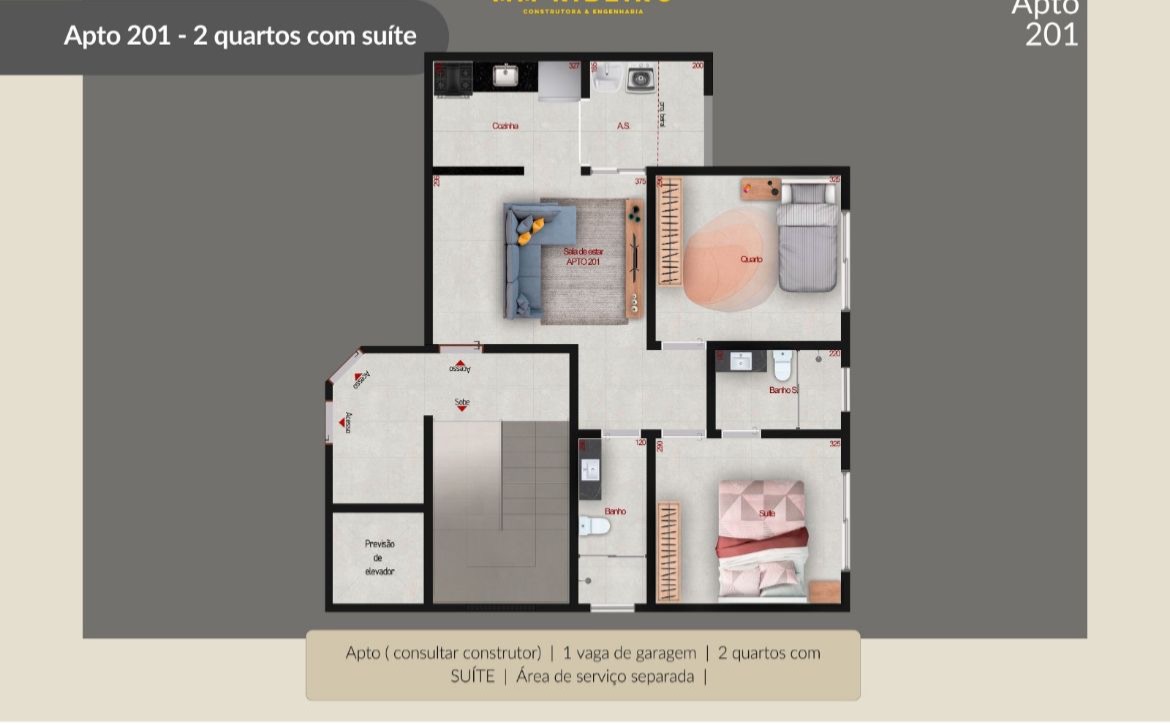 Apartamento, 2 quartos, 55 m² - Foto 2