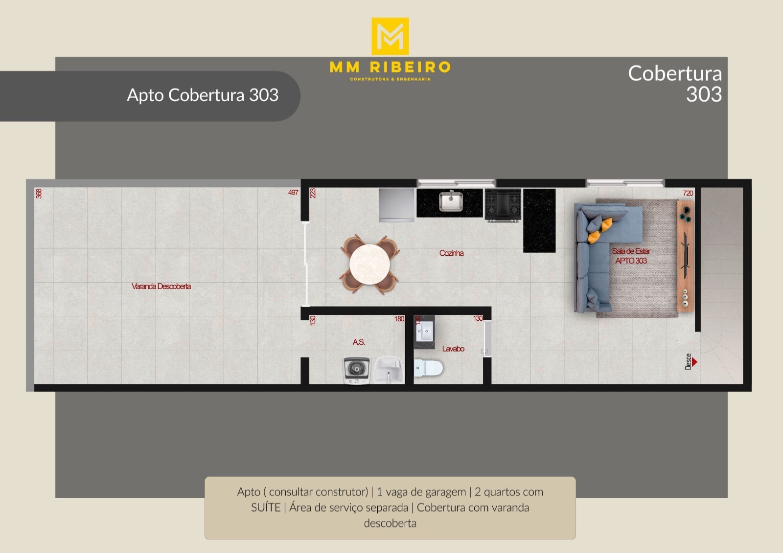 Cobertura, 2 quartos, 103 m² - Foto 1