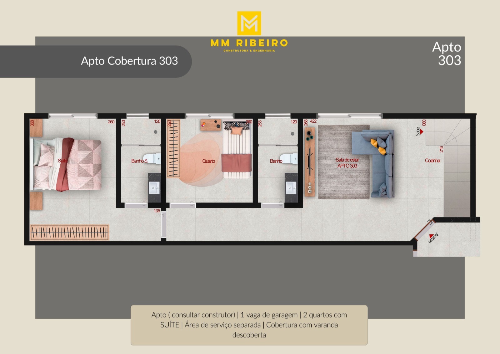 Cobertura, 2 quartos, 103 m² - Foto 3