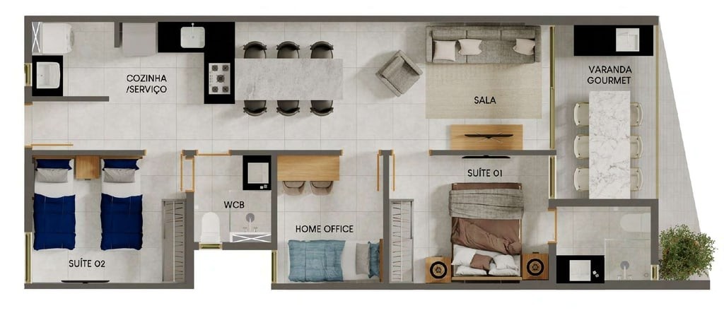Apartamento, 3 quartos, 63 m² - Foto 3