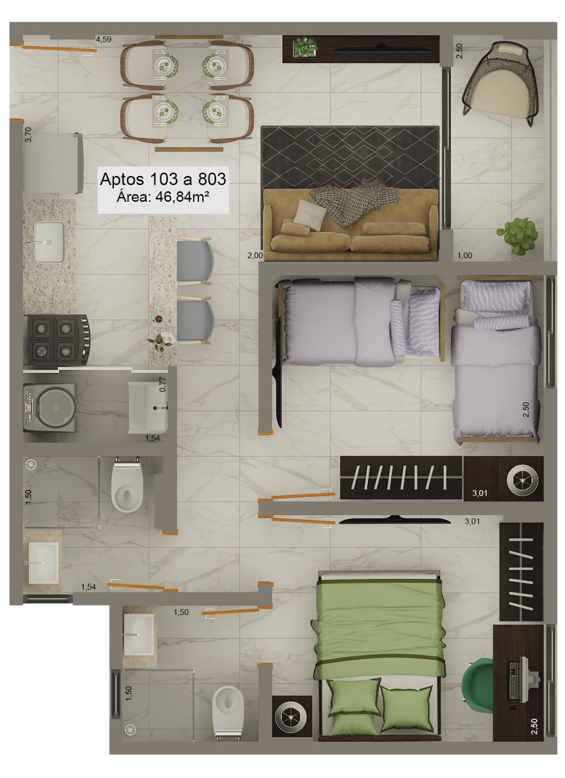 Apartamento à venda com 2 quartos, 46m² - Foto 58