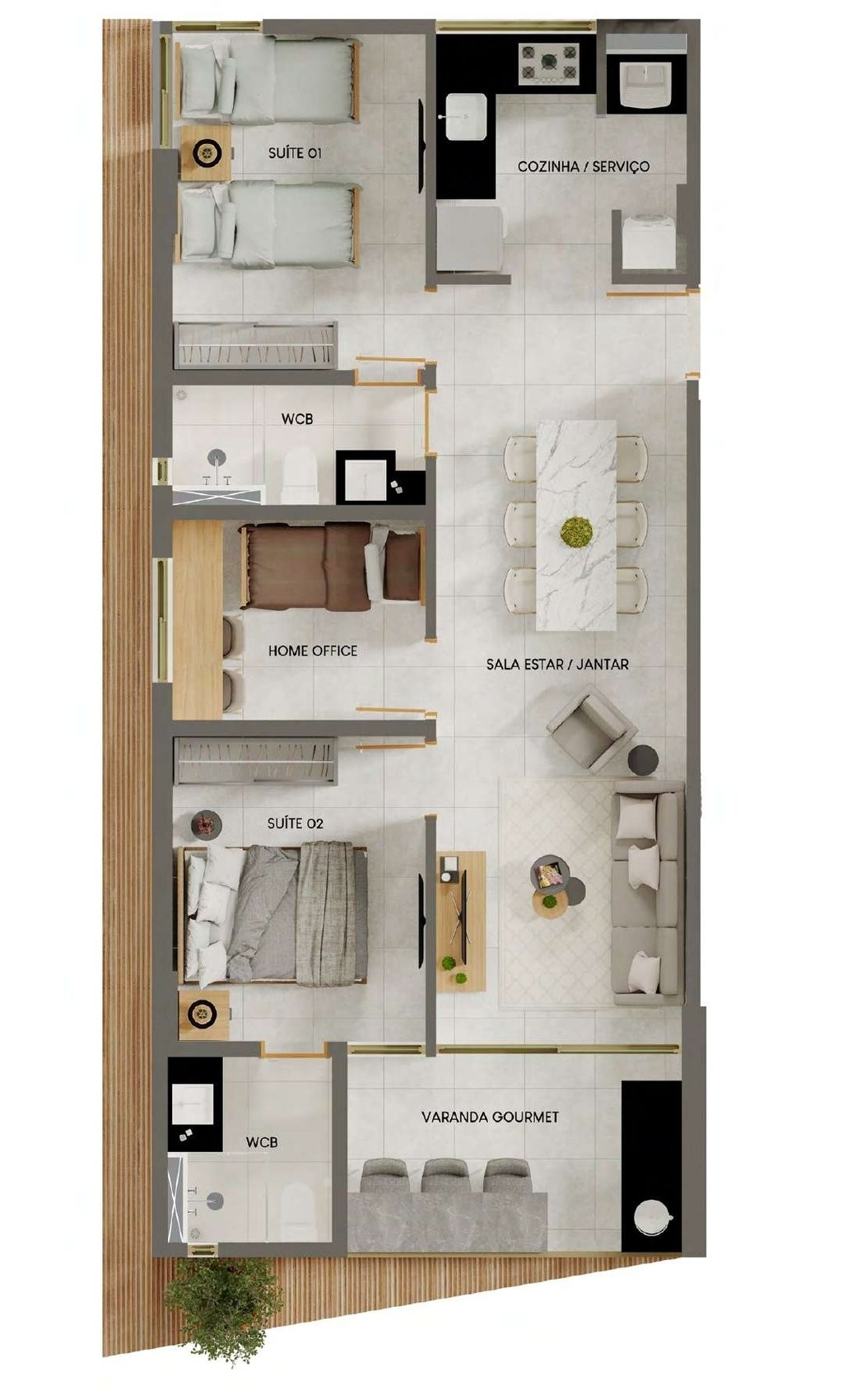 Apartamento, 2 quartos, 66 m² - Foto 3