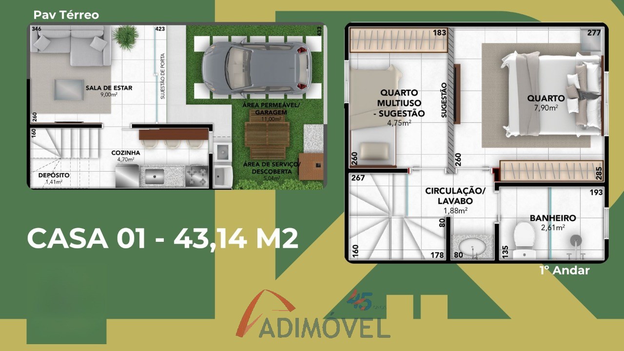 Casa, 2 quartos, 53 m² - Foto 8