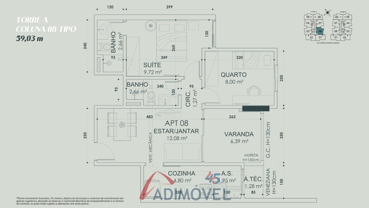 Apartamento, 2 quartos, 59 m² - Foto 32