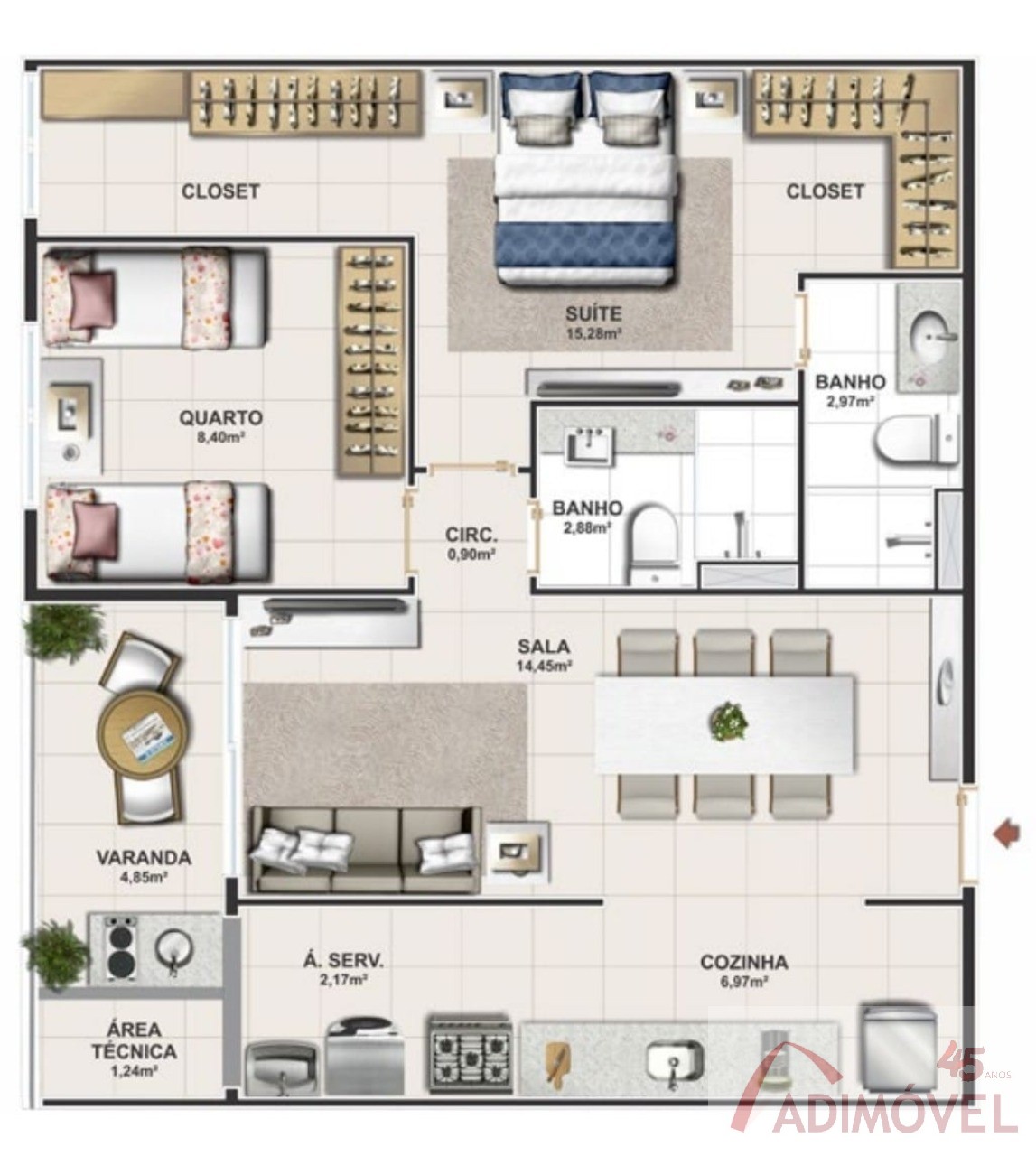 Apartamento, 2 quartos, 67 m² - Foto 13