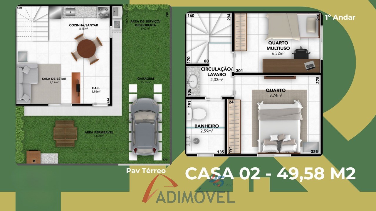 Casa, 2 quartos, 53 m² - Foto 7