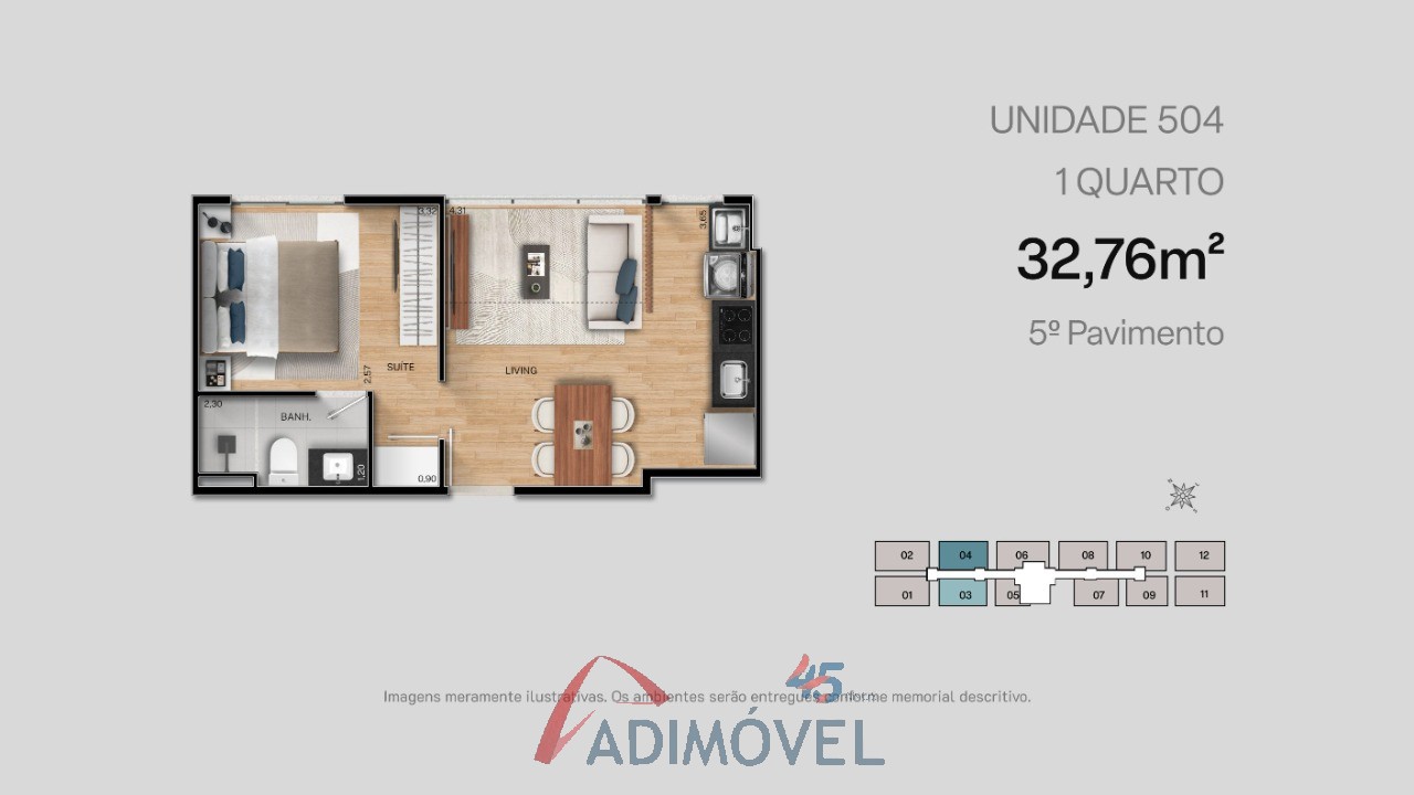 Apartamento, 1 quarto, 23 m² - Foto 54