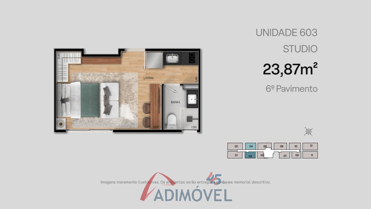Apartamento, 1 quarto, 23 m² - Foto 65