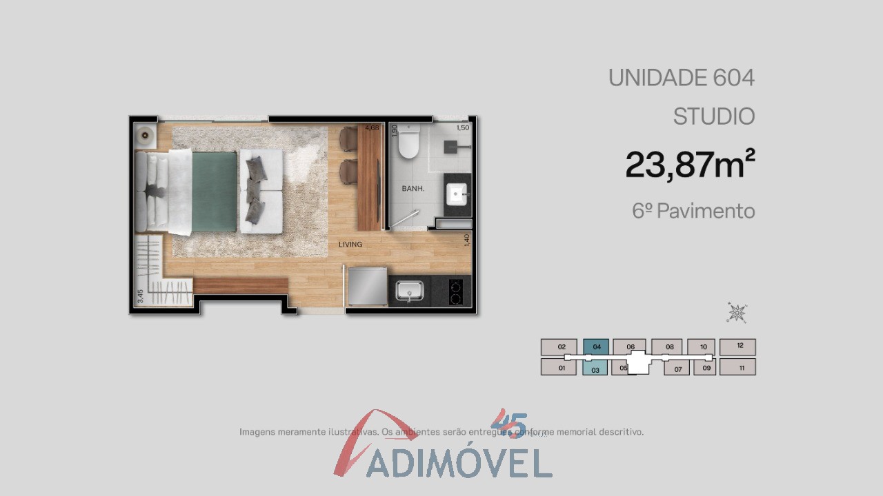 Apartamento, 1 quarto, 23 m² - Foto 66