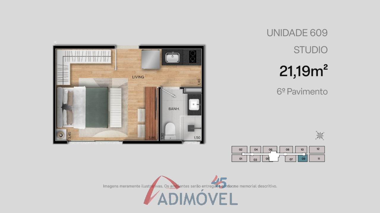 Apartamento, 1 quarto, 23 m² - Foto 71