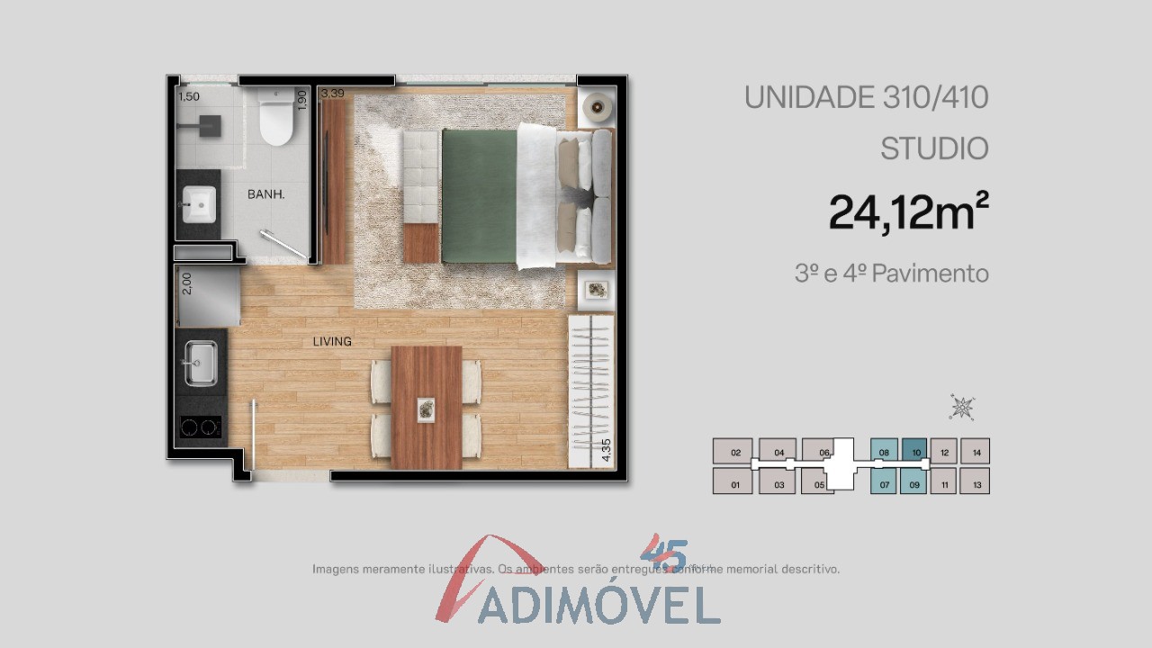 Apartamento, 1 quarto, 23 m² - Foto 46