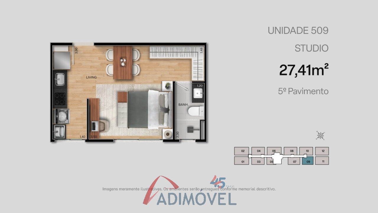 Apartamento, 1 quarto, 23 m² - Foto 59