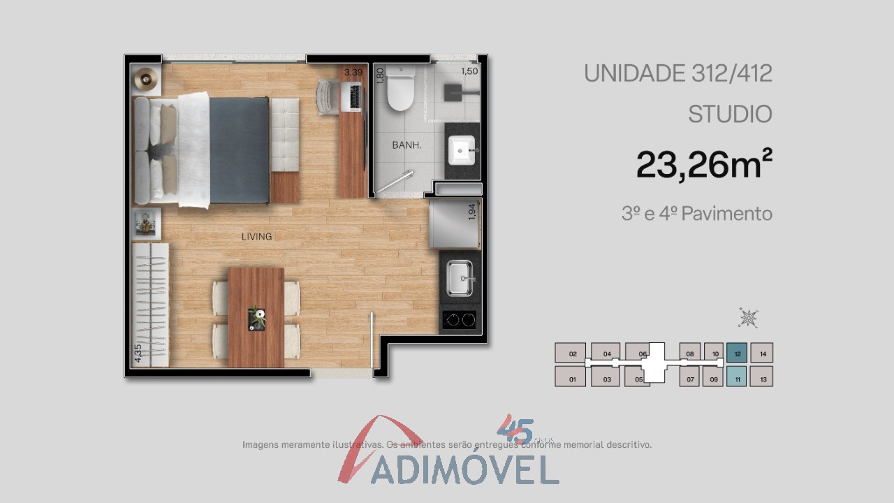 Apartamento, 1 quarto, 23 m² - Foto 48