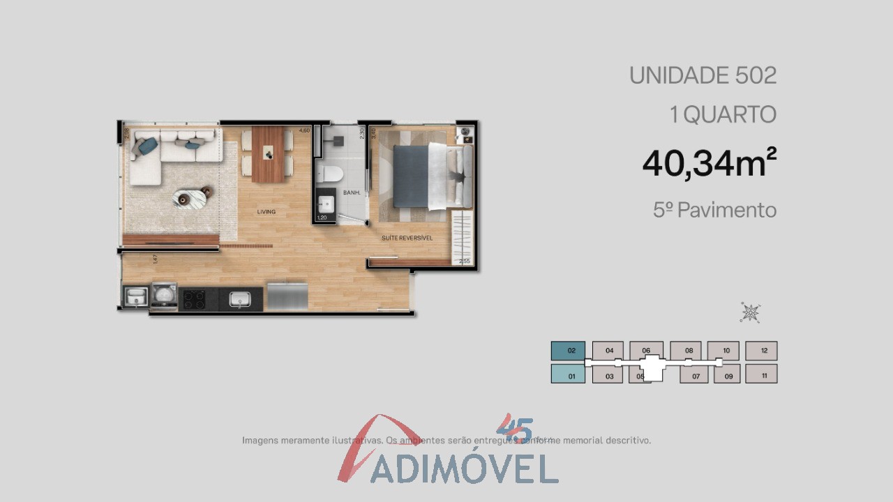 Apartamento, 1 quarto, 23 m² - Foto 52