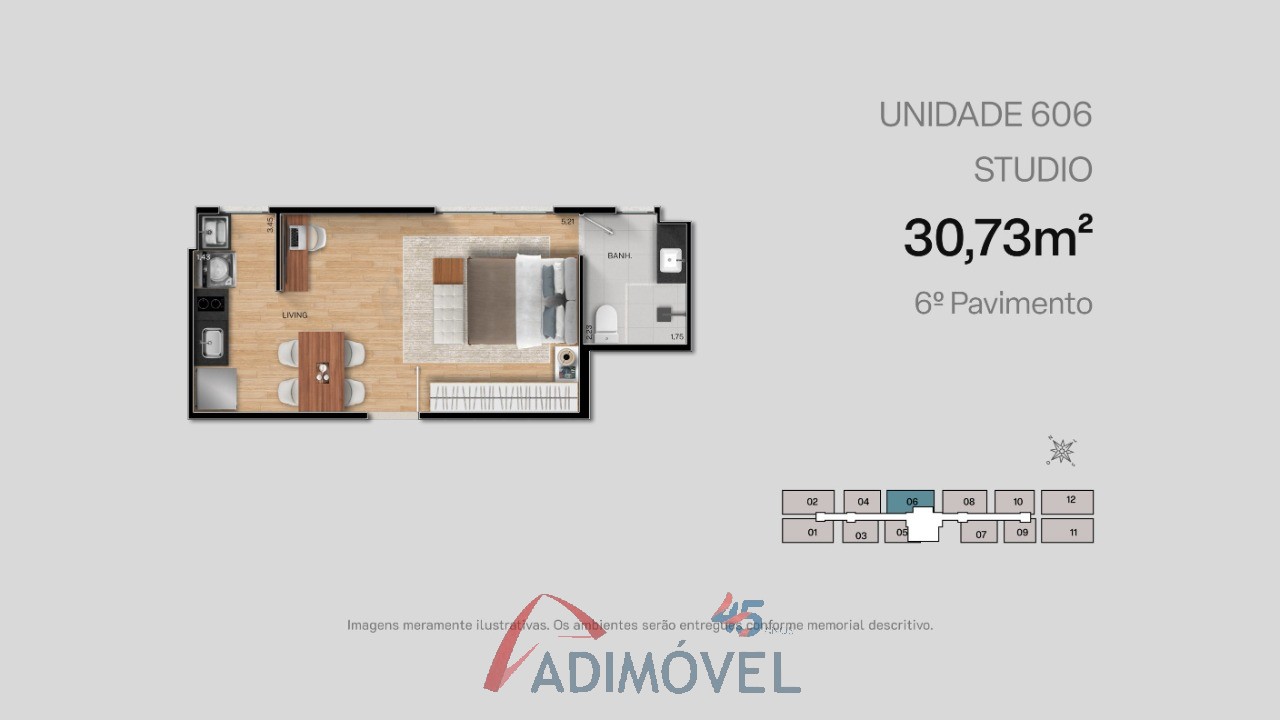 Apartamento, 1 quarto, 23 m² - Foto 68