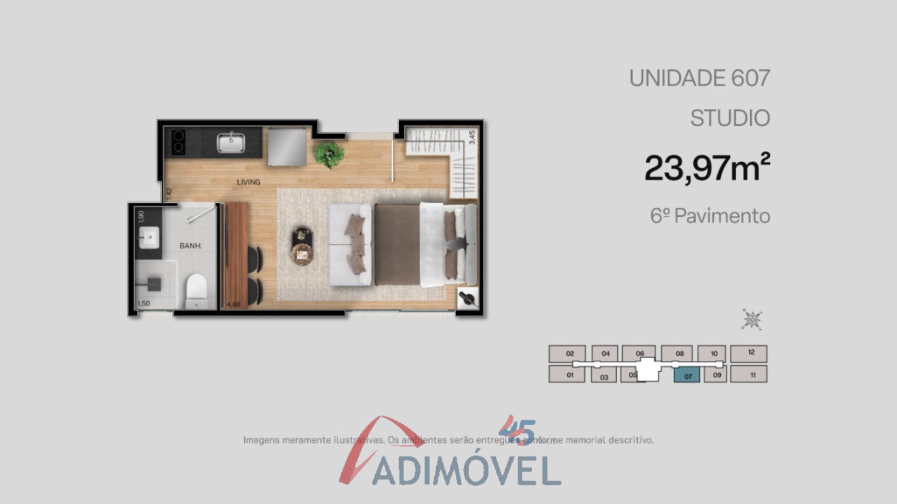 Apartamento, 1 quarto, 23 m² - Foto 69