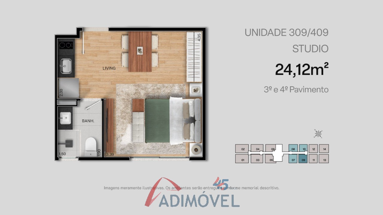 Apartamento, 1 quarto, 23 m² - Foto 45