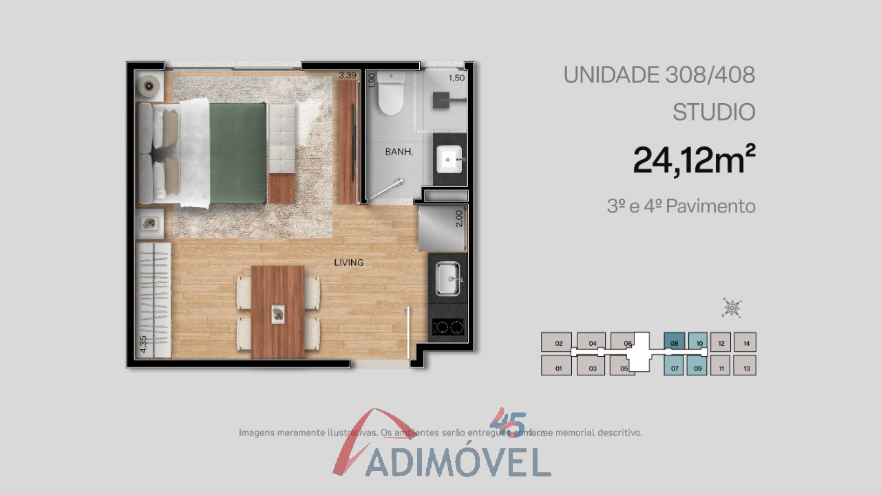 Apartamento, 1 quarto, 23 m² - Foto 44