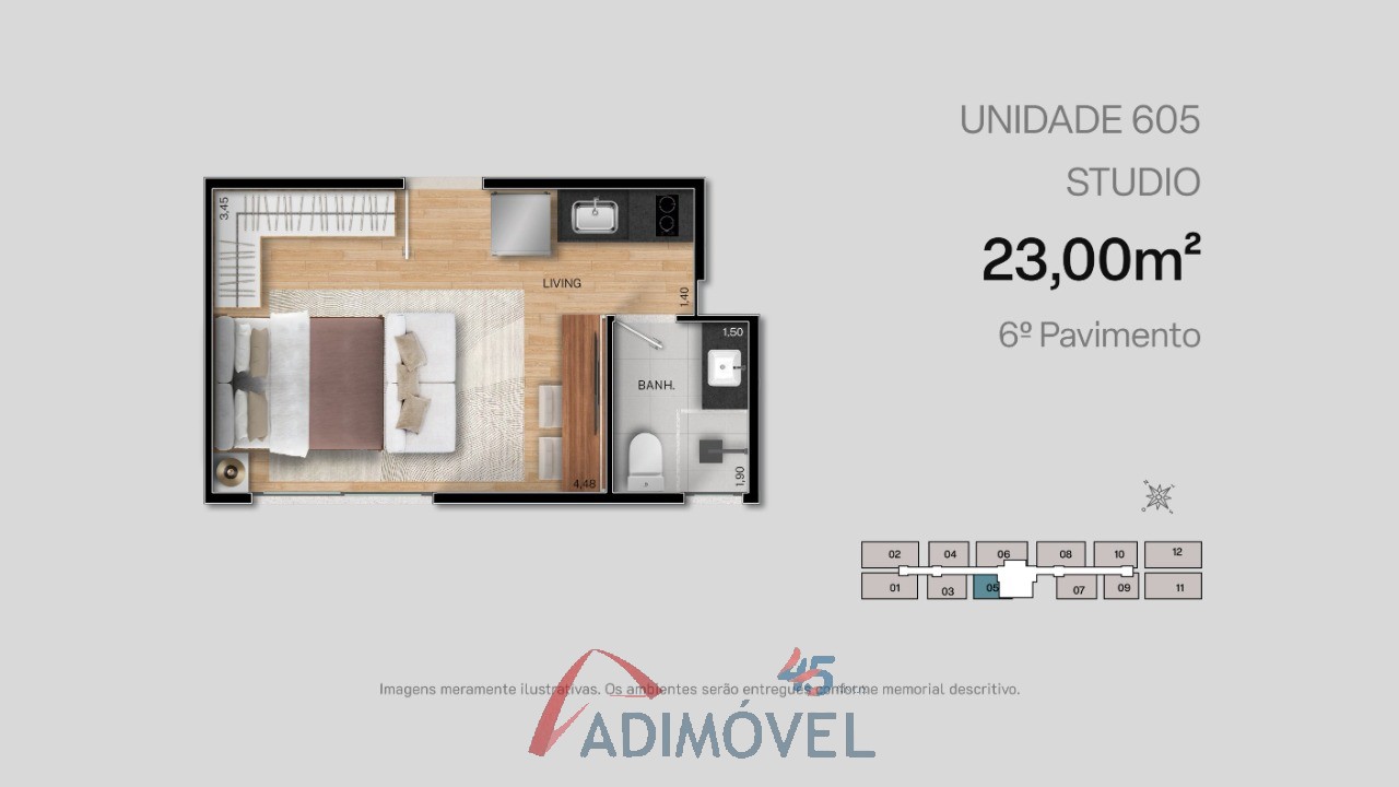 Apartamento, 1 quarto, 23 m² - Foto 67