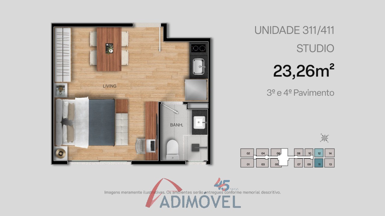 Apartamento, 1 quarto, 23 m² - Foto 47