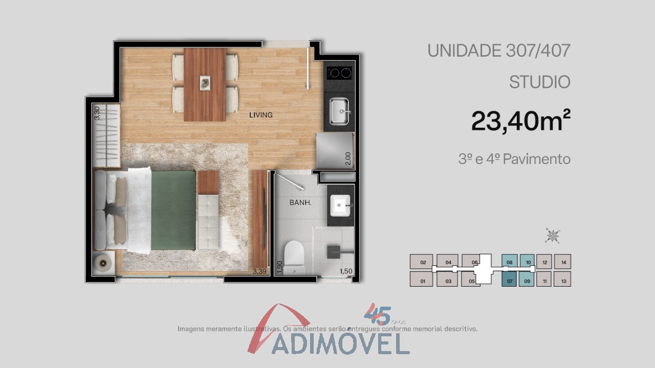 Apartamento, 1 quarto, 23 m² - Foto 43