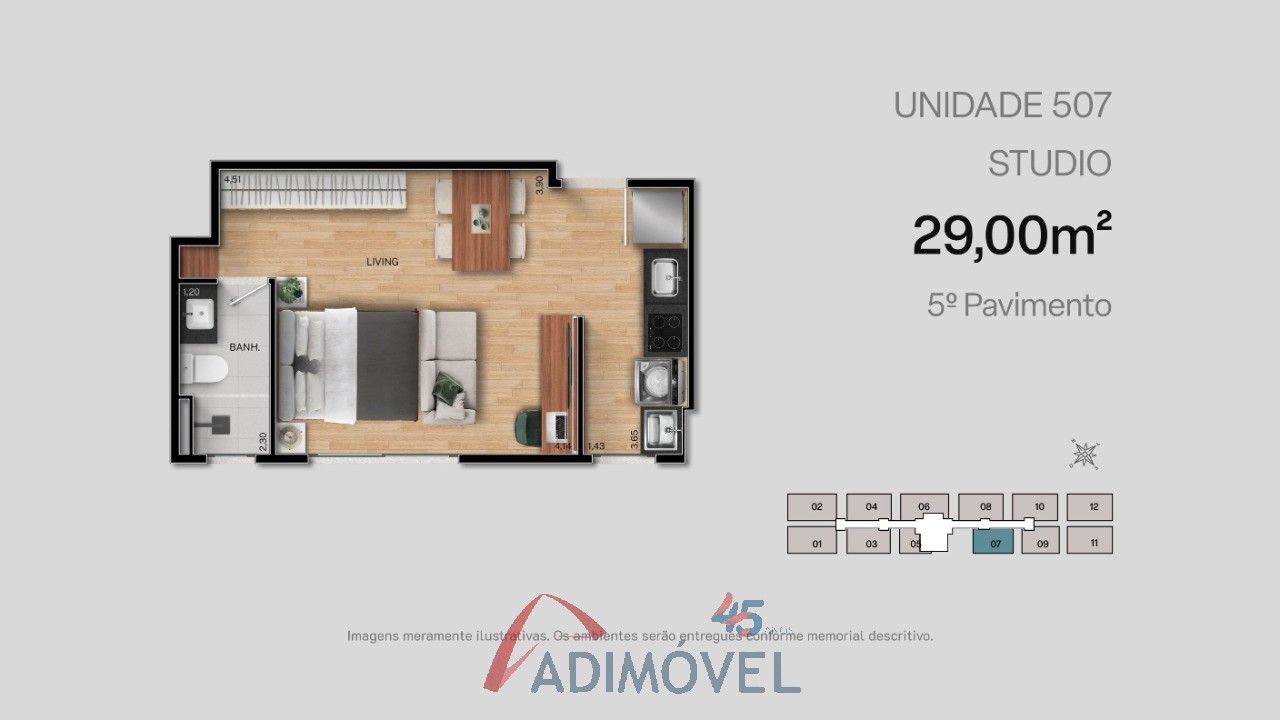 Apartamento, 1 quarto, 23 m² - Foto 57