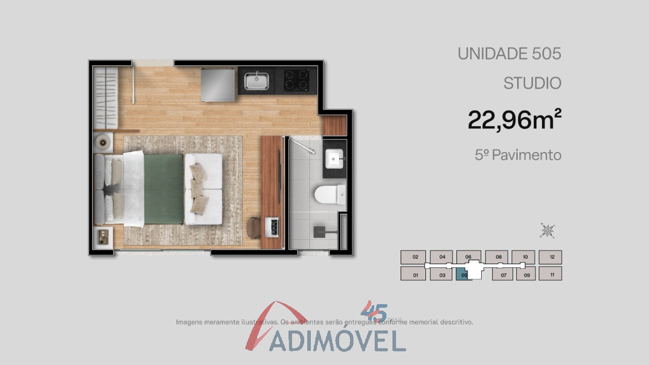 Apartamento, 1 quarto, 23 m² - Foto 55