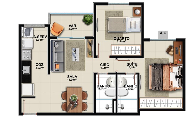 Apartamento, 2 quartos, 52 m² - Foto 32
