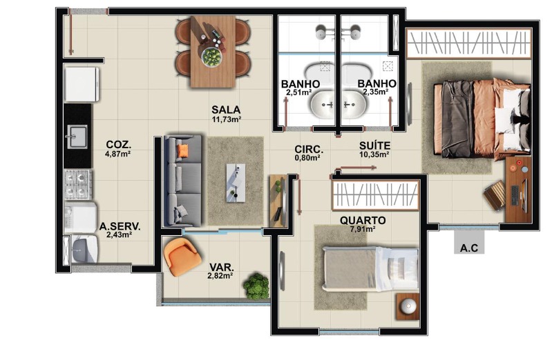 Apartamento, 2 quartos, 52 m² - Foto 34