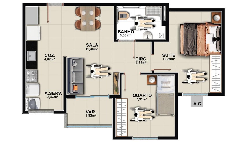 Apartamento, 2 quartos, 52 m² - Foto 35