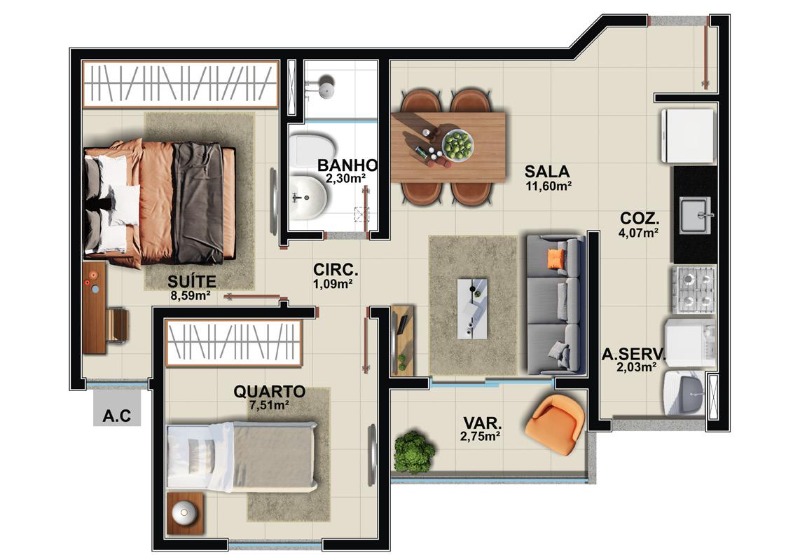 Apartamento, 2 quartos, 52 m² - Foto 37