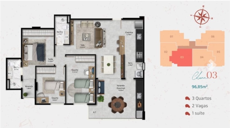 Apartamento, 3 quartos, 98 m² - Foto 10
