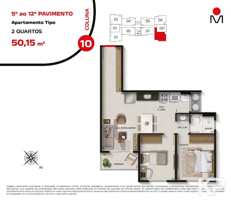 Apartamento, 2 quartos, 52 m² - Foto 6