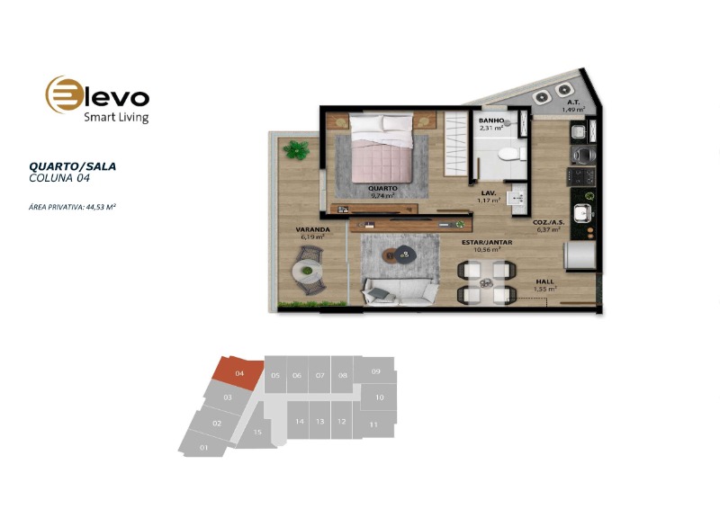 Apartamento, 1 quarto, 31 m² - Foto 12