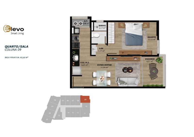 Apartamento, 1 quarto, 31 m² - Foto 17