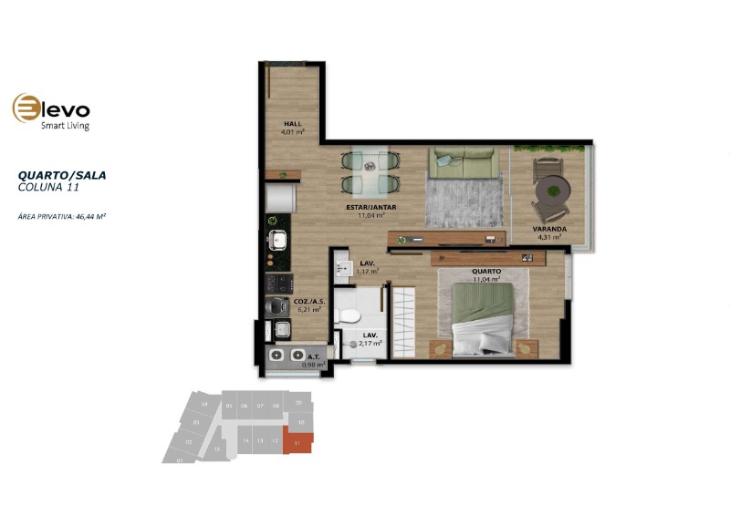 Apartamento, 1 quarto, 31 m² - Foto 19