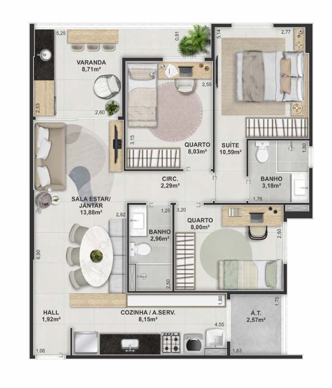 Apartamento, 2 quartos, 67 m² - Foto 40
