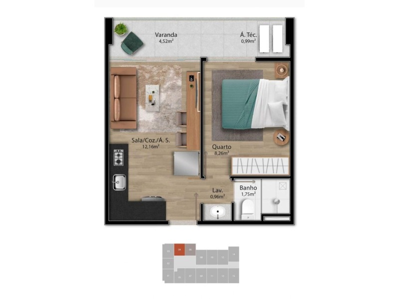 Apartamento, 1 quarto, 32 m² - Foto 25