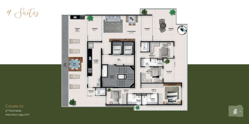Cobertura, 4 quartos, 249 m² - Foto 9