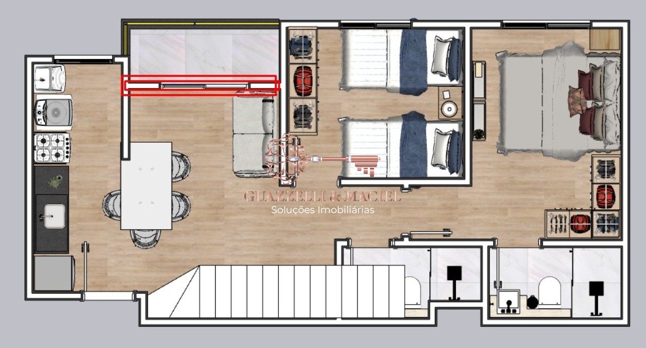 Apartamento em JARDIM RENE, SÃO ROQUE - Apartamento à venda em São Roque-SP, no Jardim Rene: 2 quartos, 1 suíte, sala, banheiro, 1 vaga de garagem. ROOF TOP. Financiamento. - Foto 3