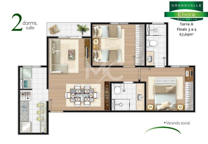 Apartamento, 2 quartos, 67 m² - Foto 1