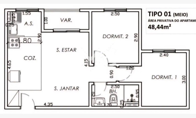 Apartamento, 2 quartos, 48 m² - Foto 4