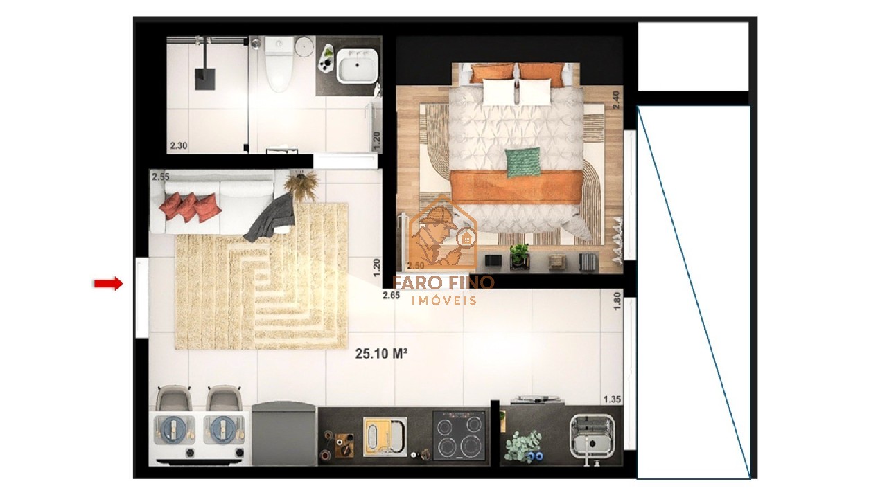 Apartamento, 1 quarto, 25 m² - Foto 5