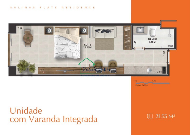 Flat/Apart Hotel, 1 quarto, 45 m² - Foto 38