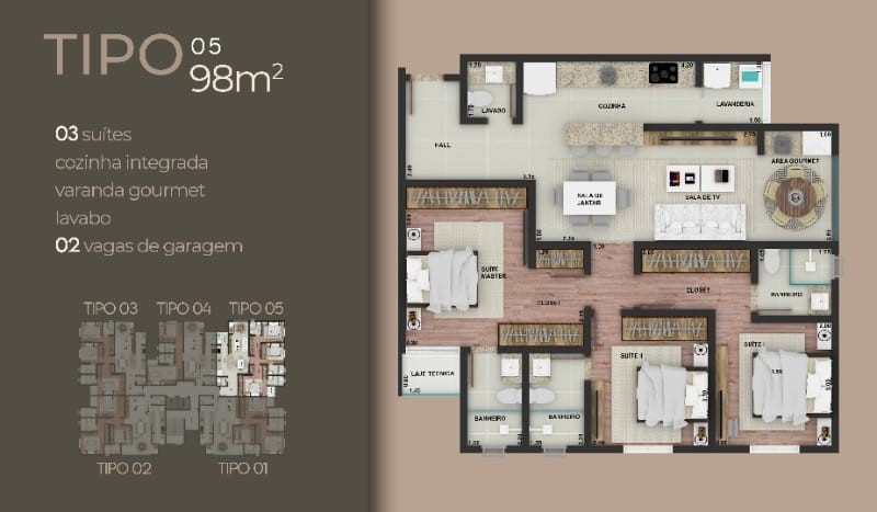 Apartamento, 3 quartos, 98 m² - Foto 10